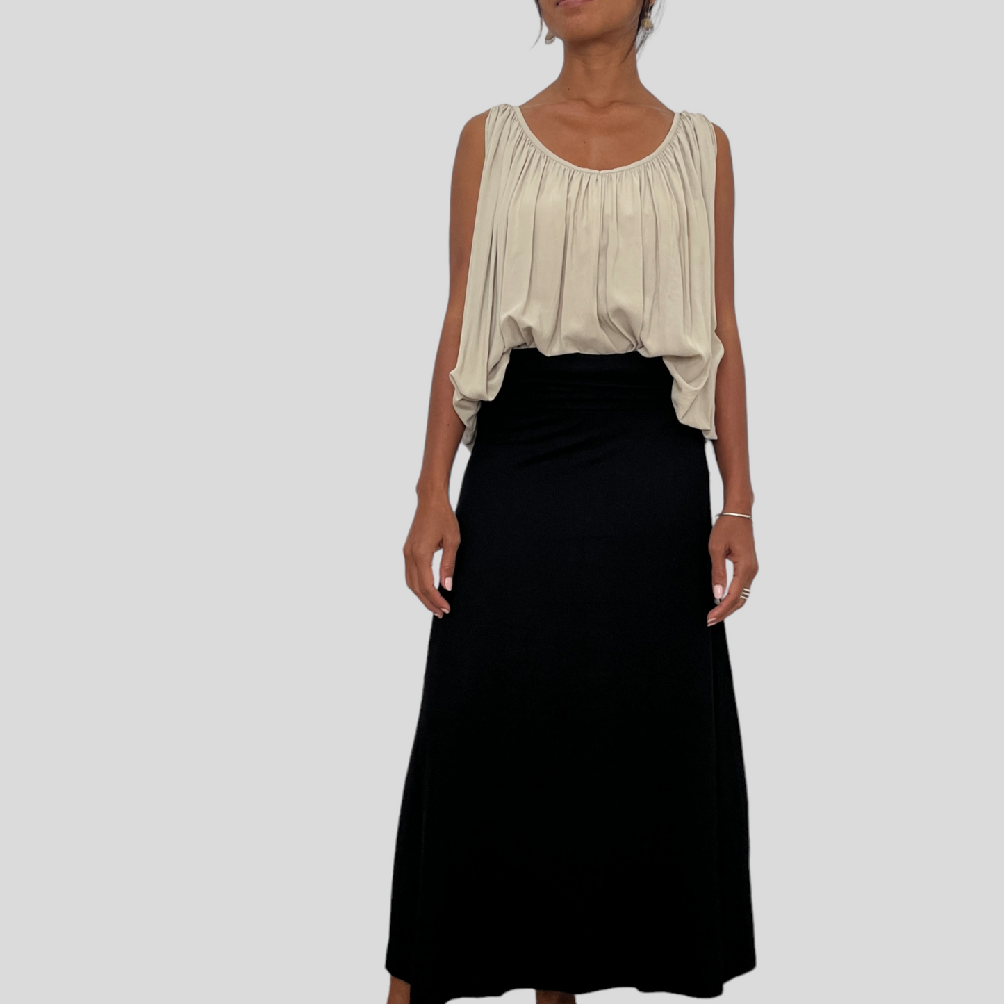 BAMBOO MANA LONG SKIRT / BLACK