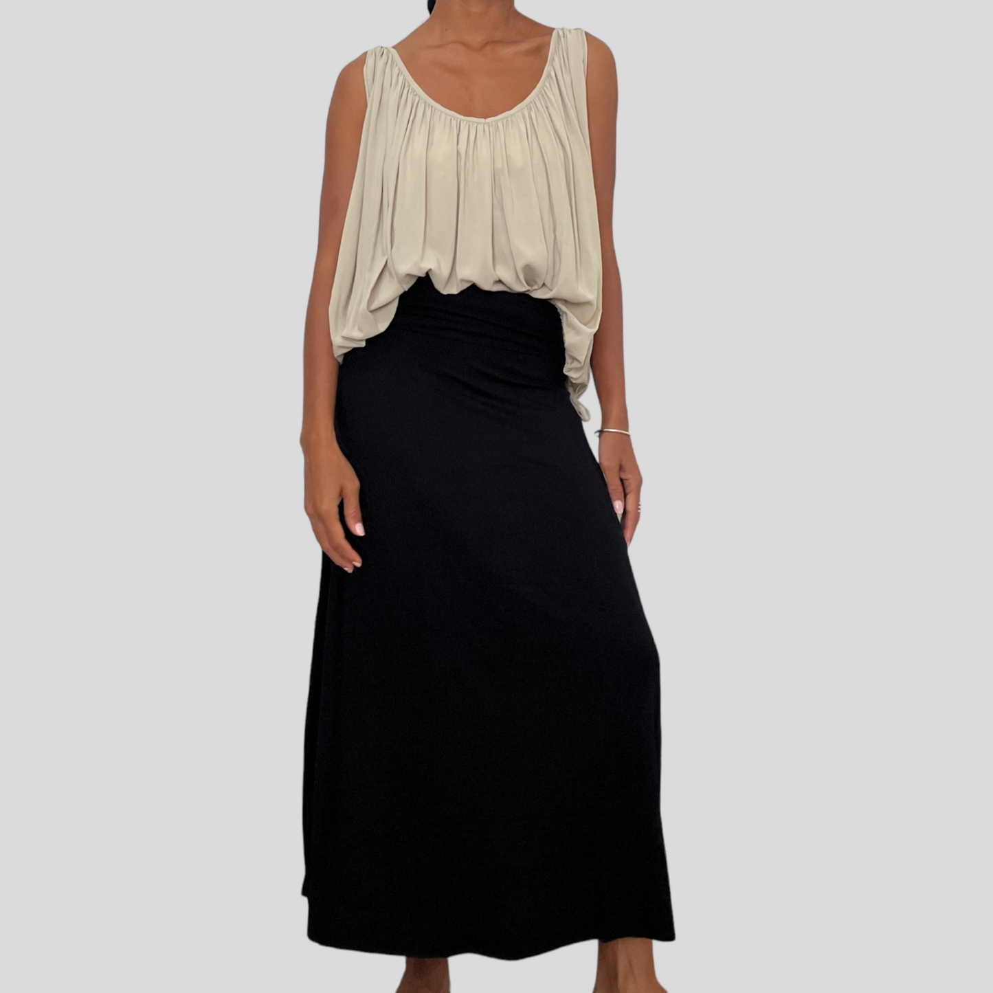 BAMBOO MANA LONG SKIRT / BLACK
