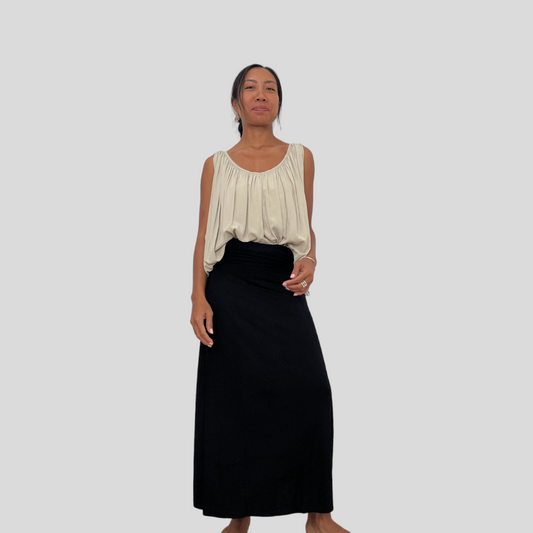 BAMBOO MANA LONG SKIRT / BLACK