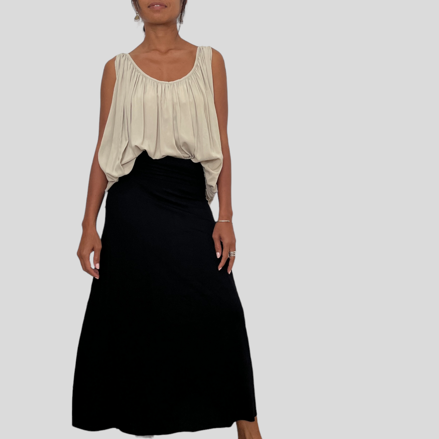 BAMBOO MANA LONG SKIRT / BLACK