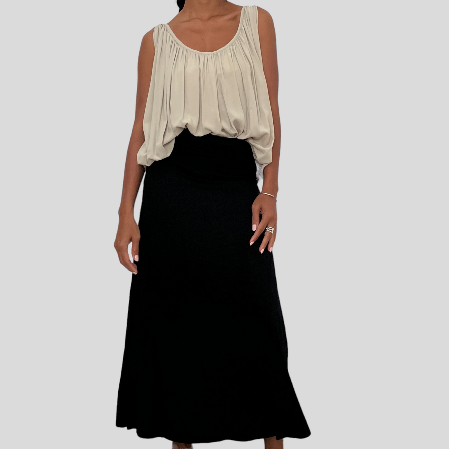 BAMBOO MANA LONG SKIRT / BLACK